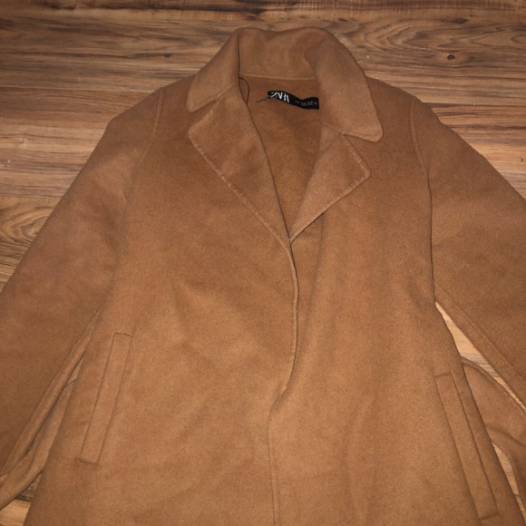 ZARA WRAP TIE WOOL COAT - Picture 8 of 16